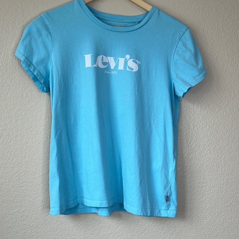 Levis Tee Shirt Classic Blue & White Size Large